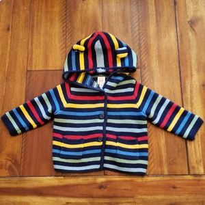 GAP-KNIT HOODIE CARDIGAN